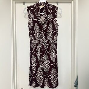 Banana Republic sleeveless, stretch, knee length dress with tie at neck - size S